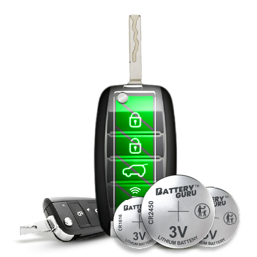 Mando de auto mostrando el compartimento de la batería
